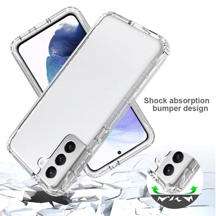 2-in-1 Gradient Color PC+TPU Hybrid Shell Case for Samsung Galaxy S21 5G/4G Cover - Transparent - 3