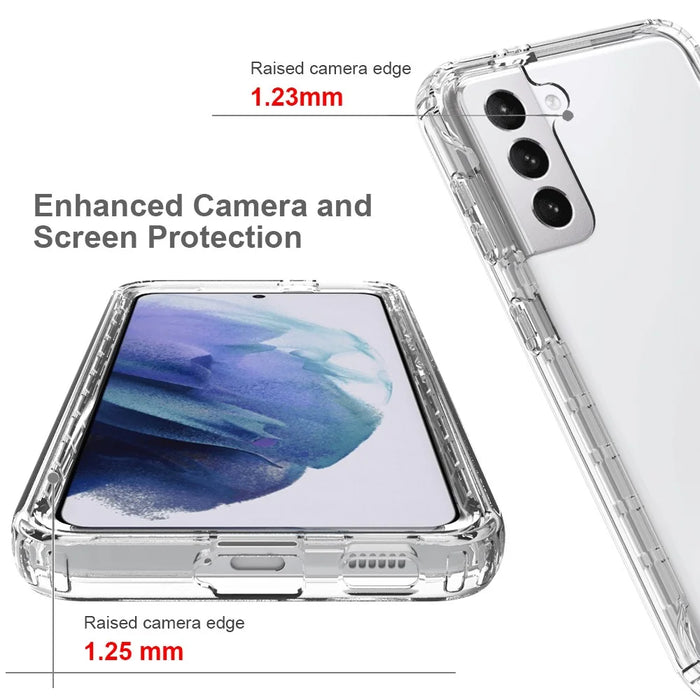 2-in-1 Gradient Color PC+TPU Hybrid Shell Case for Samsung Galaxy S21 5G/4G Cover - Transparent - 5