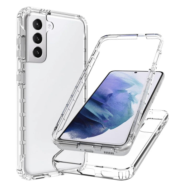 2-in-1 Gradient Color PC+TPU Hybrid Shell Case for Samsung Galaxy S21 5G/4G Cover - Transparent - 6