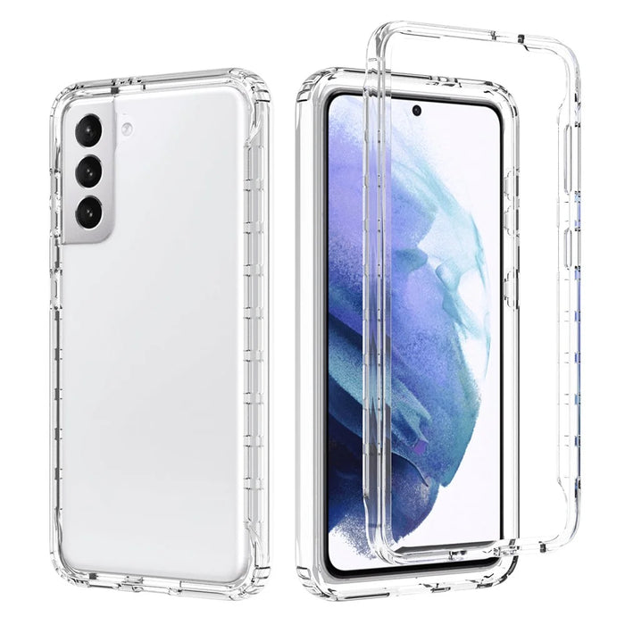 2-in-1 Gradient Color PC+TPU Hybrid Shell Case for Samsung Galaxy S21 5G/4G Cover - Transparent - 7