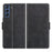 Wallet PU Leather Phone Stand Case Shell with Magnetic Clasp Closure for Samsung Galaxy S21 FE - Black - 1
