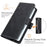 Wallet PU Leather Phone Stand Case Shell with Magnetic Clasp Closure for Samsung Galaxy S21 FE - Black - 6