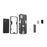 PC + TPU Hybrid Phone Case Impact Resistant Protective Cover with Kickstand for Samsung Galaxy A22 4G (EU Version) - Black - 5