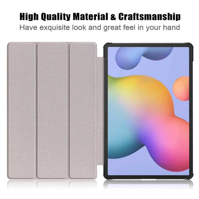 Tri-fold Stand Design Pattern Printing PU Leather Tablet Case Shell Protector for Samsung Galaxy Tab S7 FE T736 / Tab S7+ / Tab S8+ - Nebula - 6