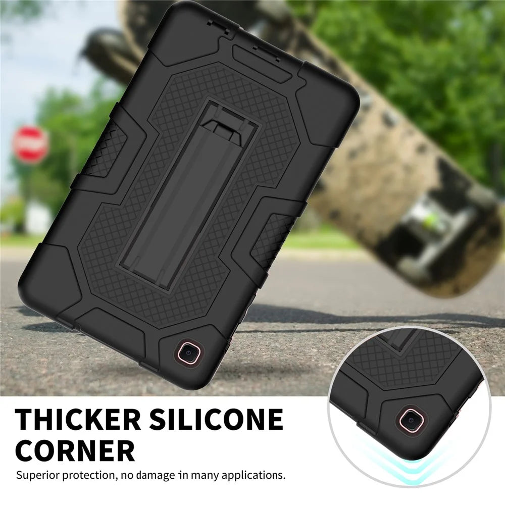 PC + TPU + Silicone Contrast Color Design B3 Tablet Case Cover with Slide-Out Kickstand for Samsung Galaxy Tab A7 Lite 8.7-inch T225/T220 (2021) - Black/Black - 4