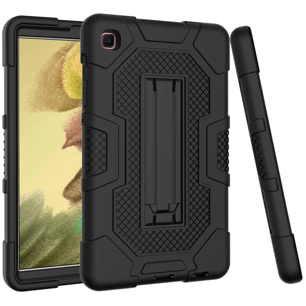 PC + TPU + Silicone Contrast Color Design B3 Tablet Case Cover with Slide-Out Kickstand for Samsung Galaxy Tab A7 Lite 8.7-inch T225/T220 (2021) - Black/Black - 7