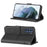 Concise Leather Phone Cover Wallet Case with Stand for Samsung Galaxy S21 FE - Black - 4