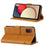 Splicing Leather Phone Cover Wallet Case with Stand and Strap for Samsung Galaxy A02s (164.2mm) - Brown - 2