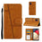 Splicing Leather Phone Cover Wallet Case with Stand and Strap for Samsung Galaxy A02s (164.2mm) - Brown - 7