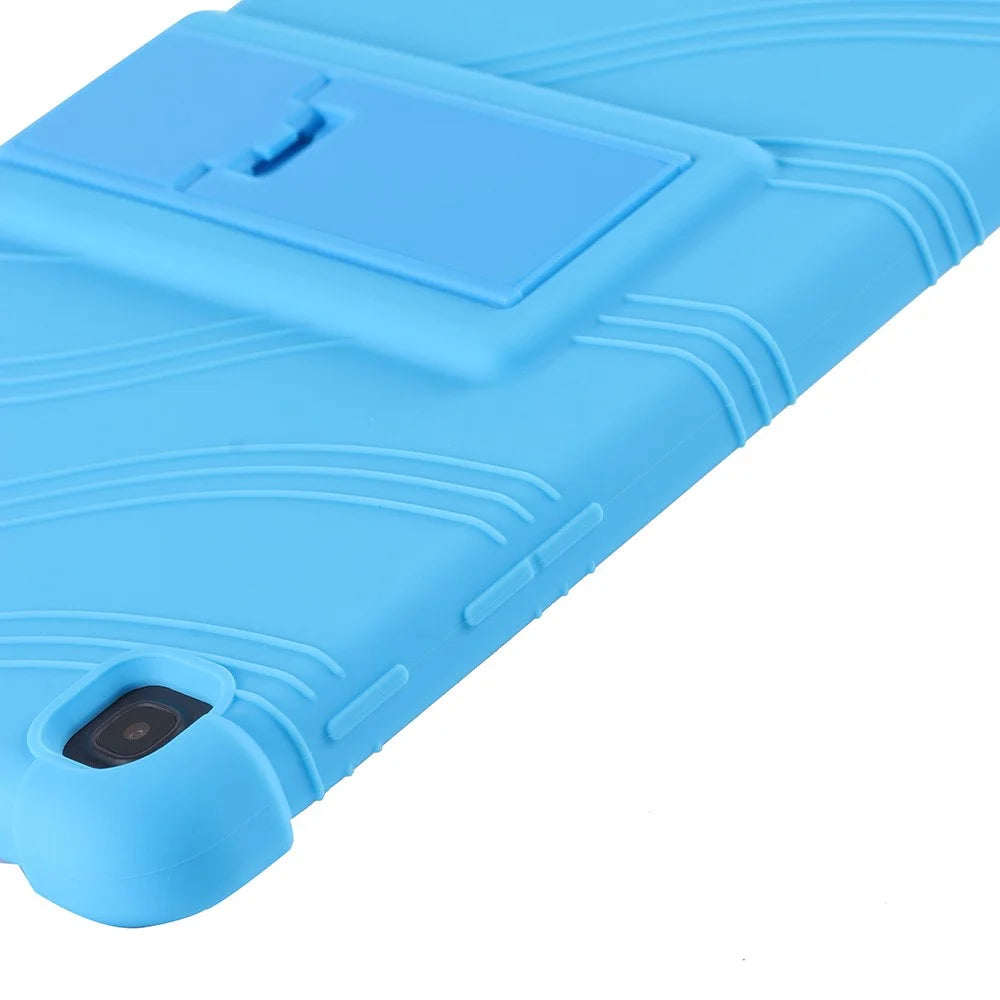 Flexible Silicone Tablet Shell Cover with Supporting Kickstand for Samsung Galaxy Tab A7 Lite 8.7-inch SM-T220 (Wi-Fi) - Baby Blue - 7