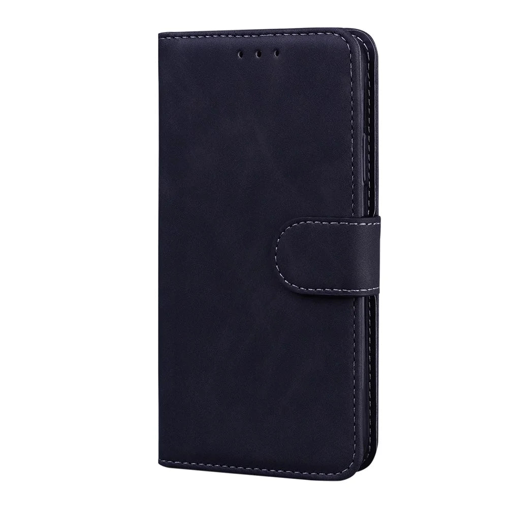 Wallet Stand Magnetic Clasp PU Leather Case for Samsung Galaxy A22 4G (EU Version) - Black - 5