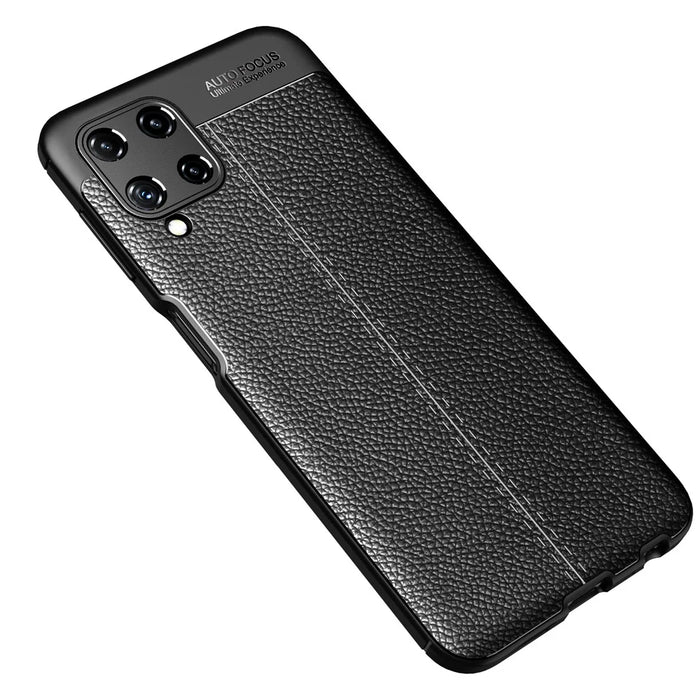 Litchi Texture Leather TPU Mobile Phone Cover Protector for Samsung Galaxy A22 4G (EU Version) - Black - 3