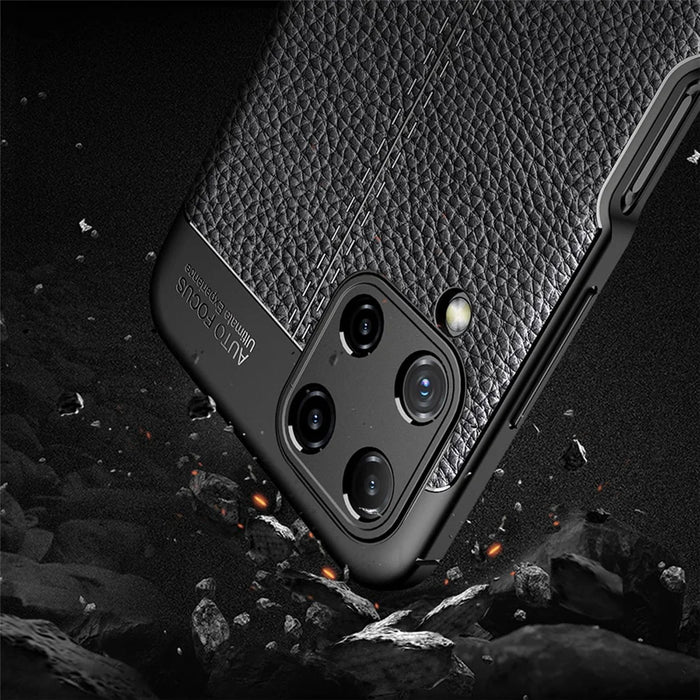 Litchi Texture Leather TPU Mobile Phone Cover Protector for Samsung Galaxy A22 4G (EU Version) - Black - 5
