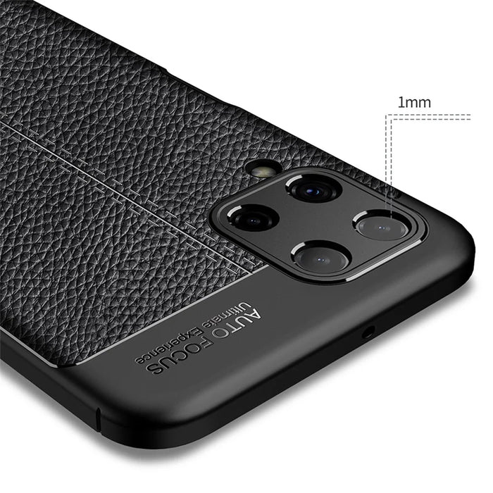 Litchi Texture Leather TPU Mobile Phone Cover Protector for Samsung Galaxy A22 4G (EU Version) - Black - 6