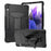 Foldable T-shaped Kickstand PC Silicone Shock-Proof Cover Protector for Samsung Galaxy Tab S7 FE - Black - 1