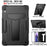 Foldable T-shaped Kickstand PC Silicone Shock-Proof Cover Protector for Samsung Galaxy Tab S7 FE - Black - 2
