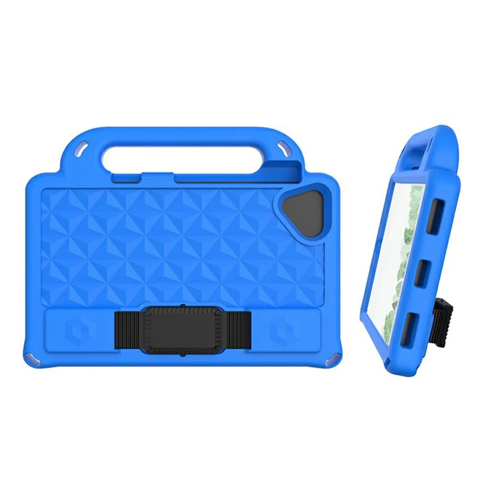 EVA Rhombus Design Kids Shock Proof Convertible Handle Light Weight Protective Cover with Shoulder Strap for Samsung Galaxy Tab A7 Lite 8.7-inch - Blue - 2