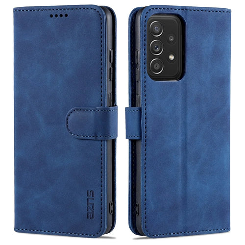AZNS PU Leather Phone Cover Case with Wallet for Samsung Galaxy A52 4G/5G / A52s 5G - Blue - 1