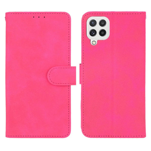 Skin-touch PU Leather Protective Phone Cover Stand Wallet Case for Samsung Galaxy A22 4G (EU Version) - Rose - 1