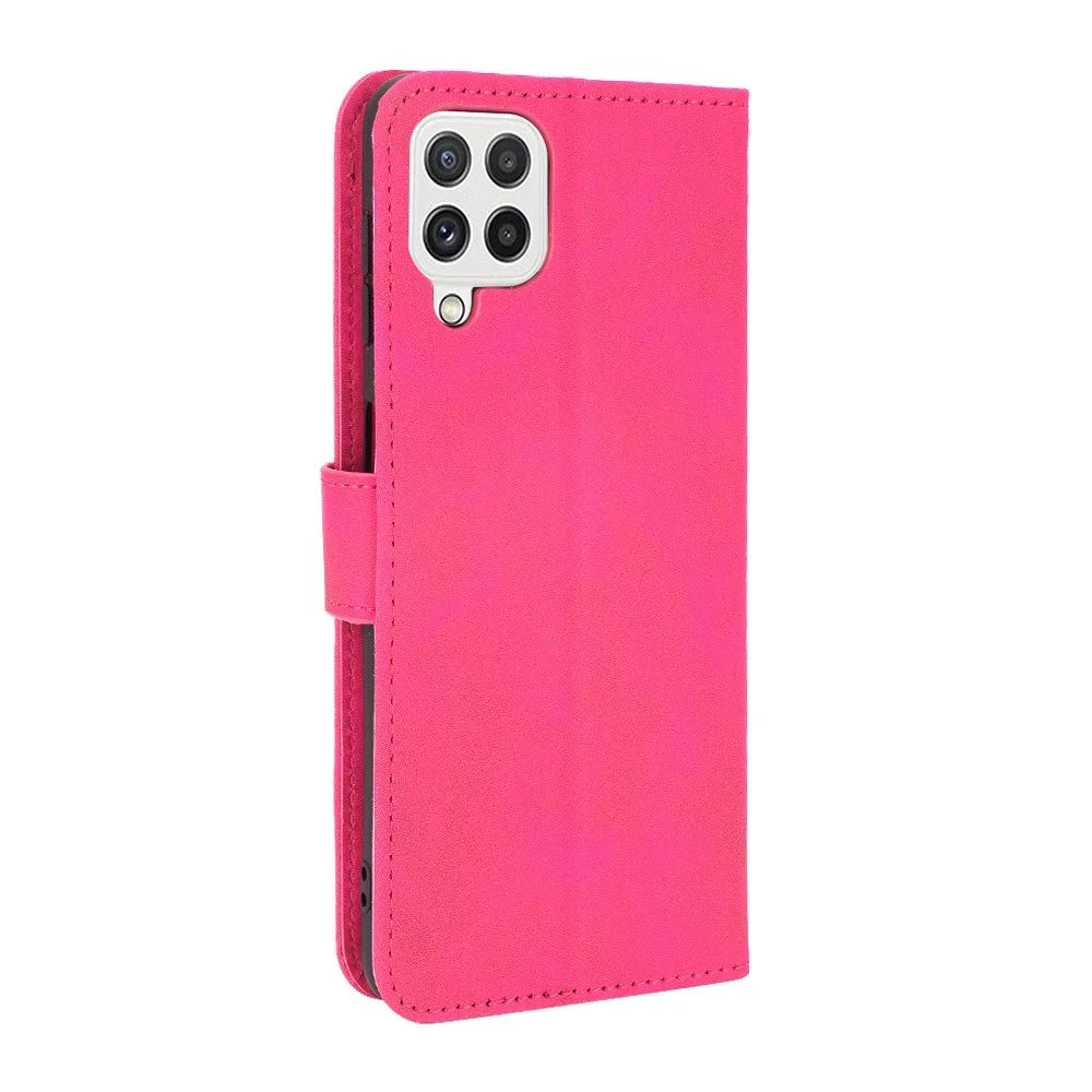 Skin-touch PU Leather Protective Phone Cover Stand Wallet Case for Samsung Galaxy A22 4G (EU Version) - Rose - 3