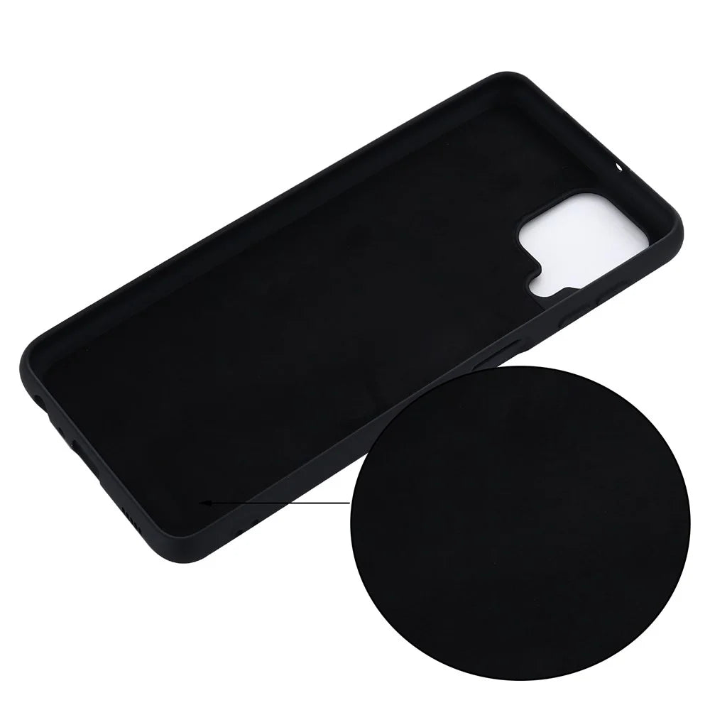 Soft Silicone Mobile Phone Back Case Cover Shell with Lanyard for Samsung Galaxy A22 4G (EU Version) - Black - 3