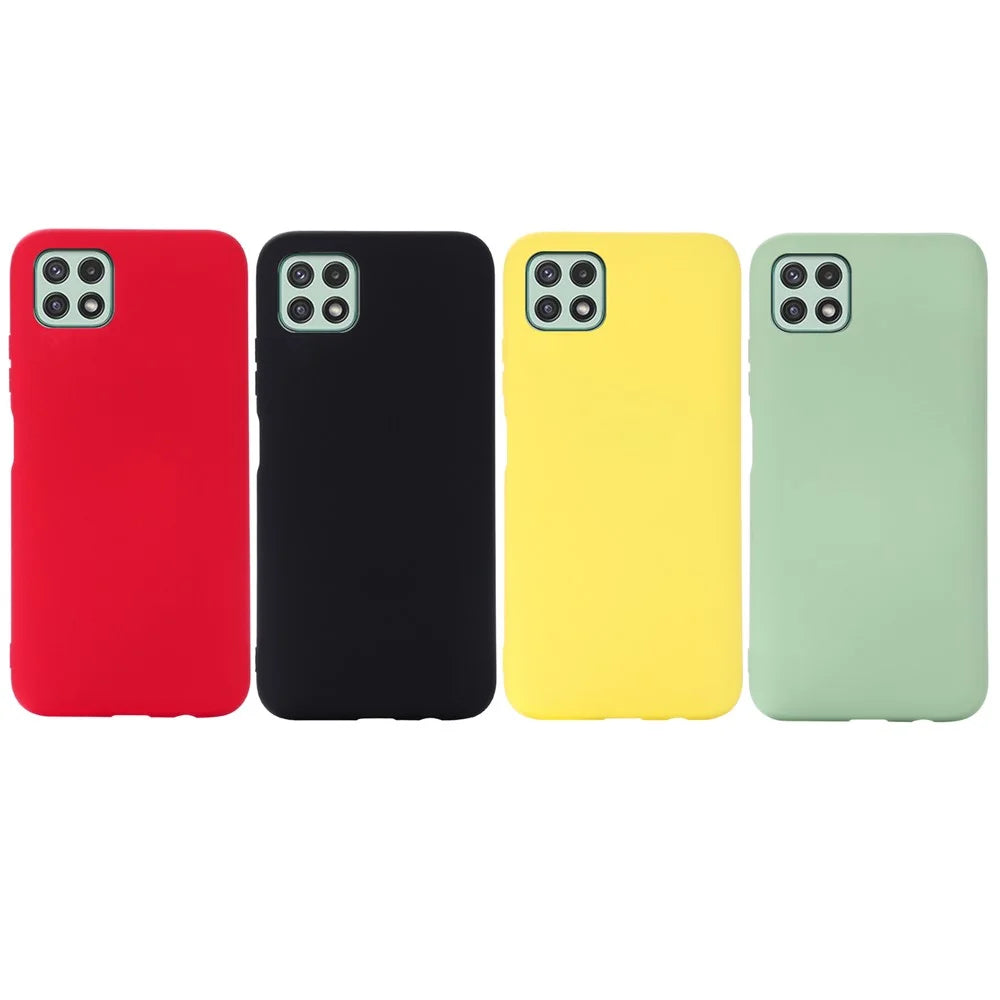 For Samsung Galaxy A22 5G (EU Version) Liquid Silicone Phone Case Shockproof Protective Cover with Handy Strap - Black - 7