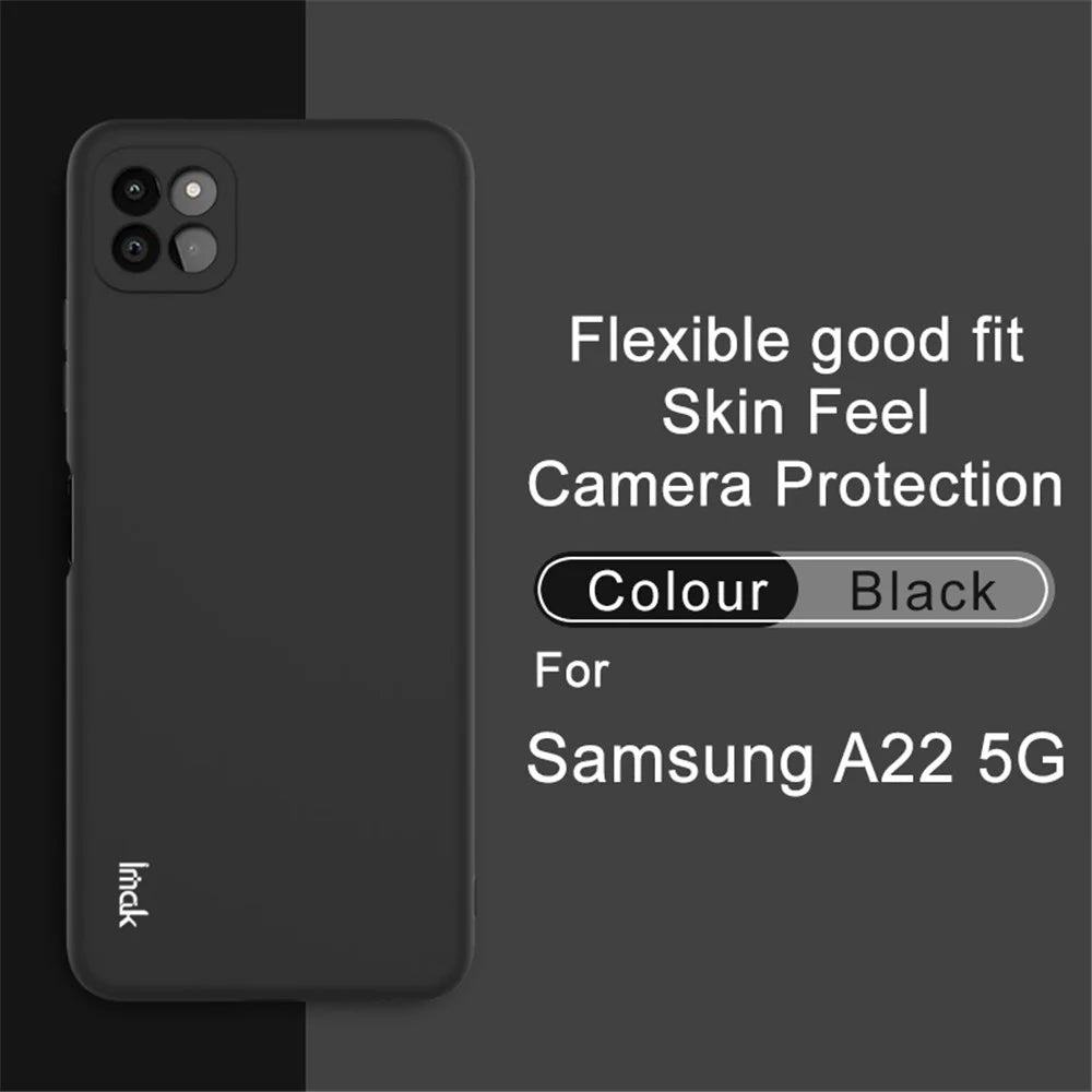 IMAK UC-2 Series Well-Protected Good Fit Flexible TPU Skin-feel Phone Back Case Cover for Samsung Galaxy A22 5G (EU Version) - Black - 2