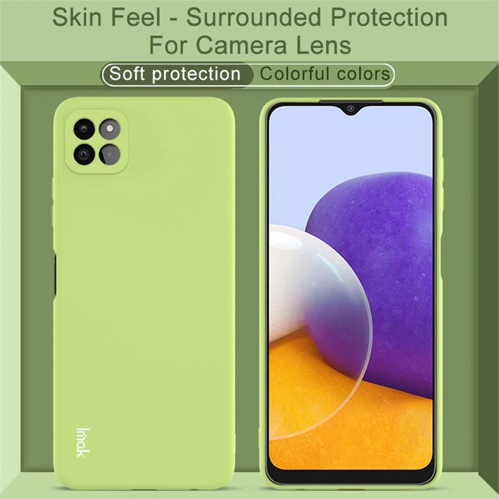 IMAK UC-2 Series Well-Protected Good Fit Flexible TPU Skin-feel Phone Back Case Cover for Samsung Galaxy A22 5G (EU Version) - Black - 4