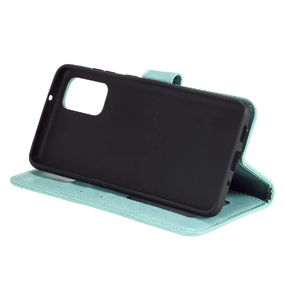 Imprinted Mandala Flower Wallet Leather Stand Case for Samsung Galaxy A03s (166.5mm) - Green - 7