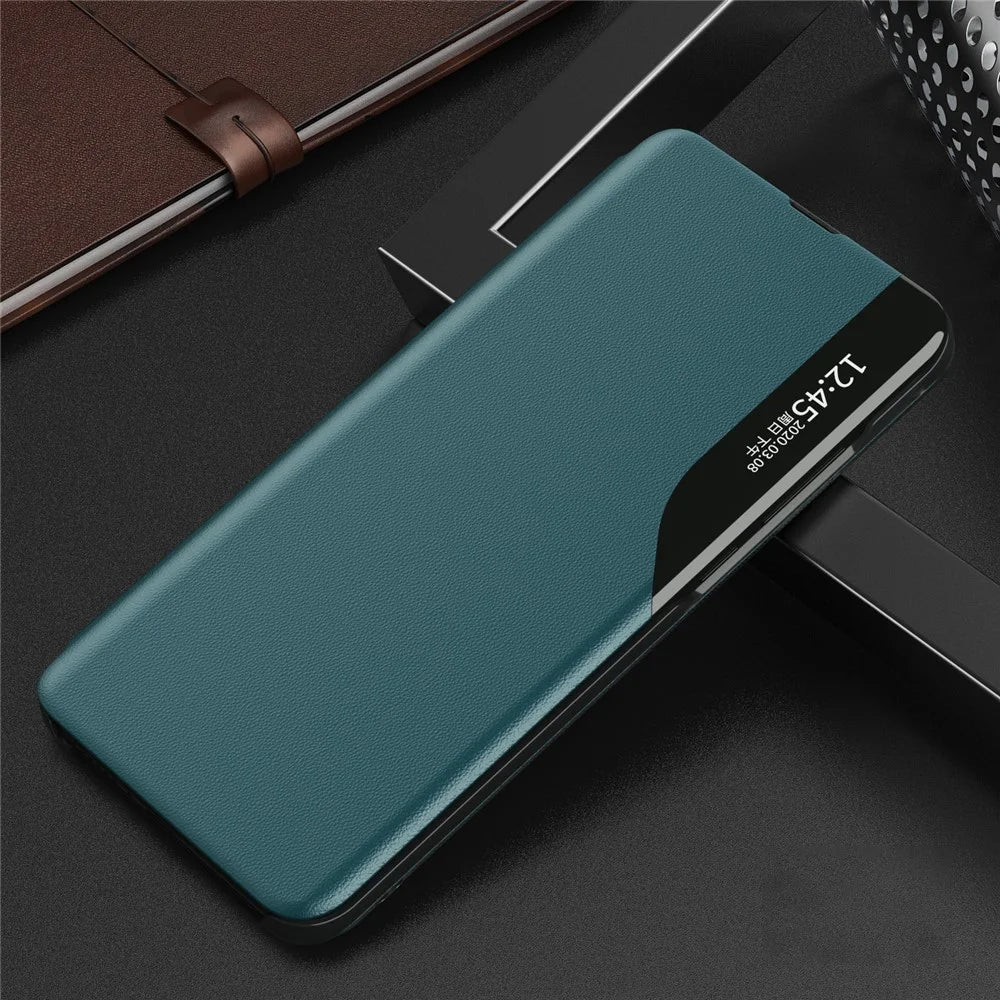 Case View Window PU Leather Stand Cover for Samsung Galaxy S21 FE - Green - 7