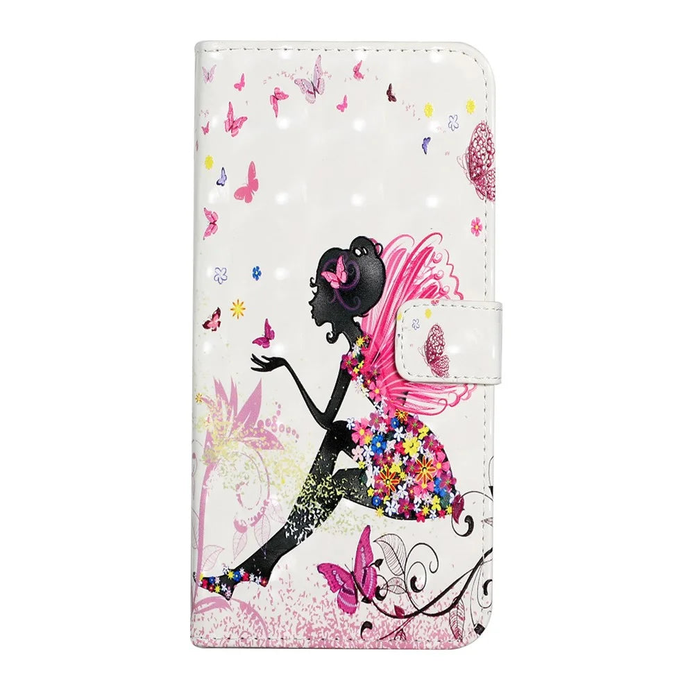 Ultra Wallet 3D Pattern Printing Style Premium PU Leather Flip Magnetic Closure Cover Case for Samsung Galaxy S21 FE - Fairy - 2