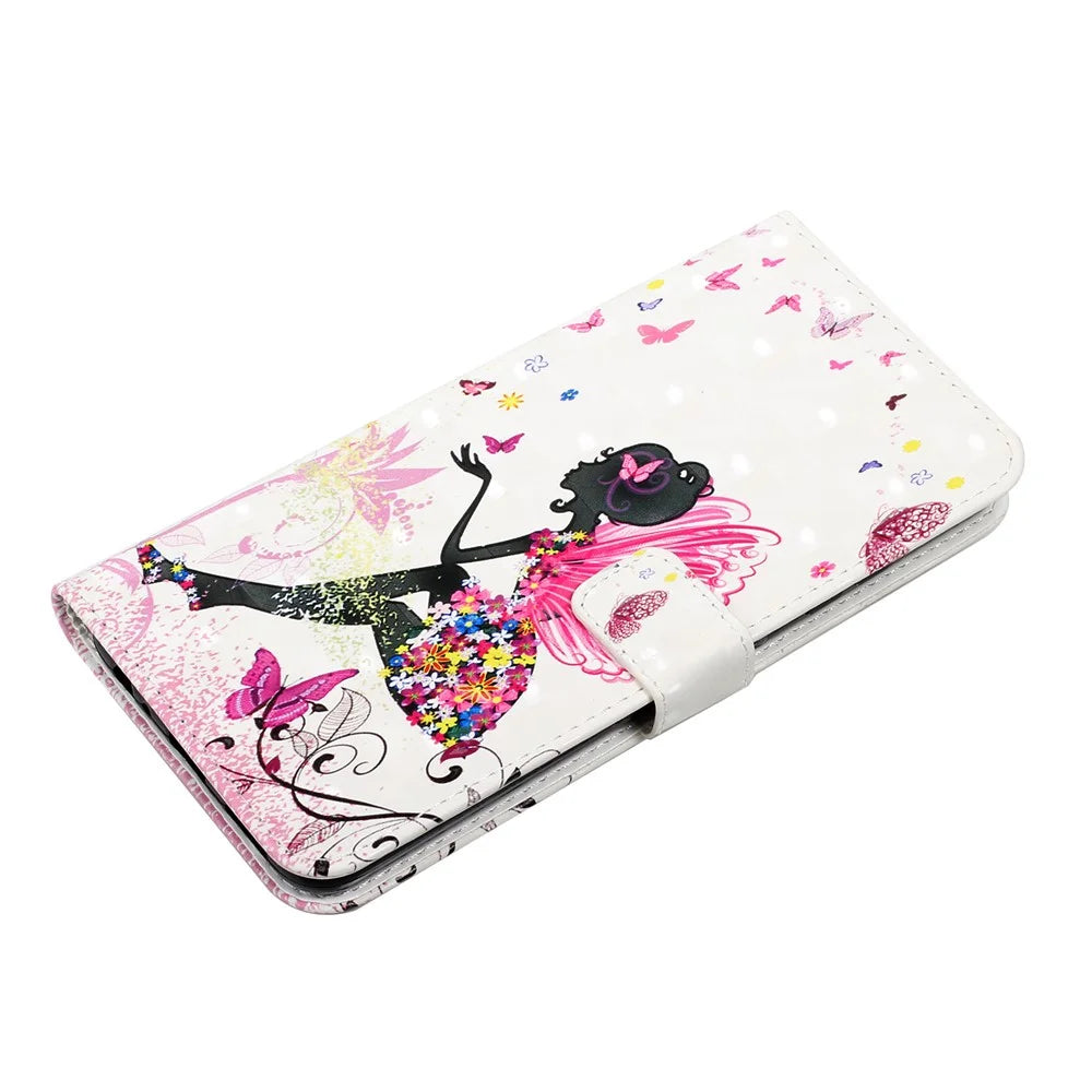 Ultra Wallet 3D Pattern Printing Style Premium PU Leather Flip Magnetic Closure Cover Case for Samsung Galaxy S21 FE - Fairy - 6