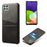 Leather Coated PC Case Phone Case Shell with Card Slots for Samsung Galaxy A22 5G (US Version) - Black - 1
