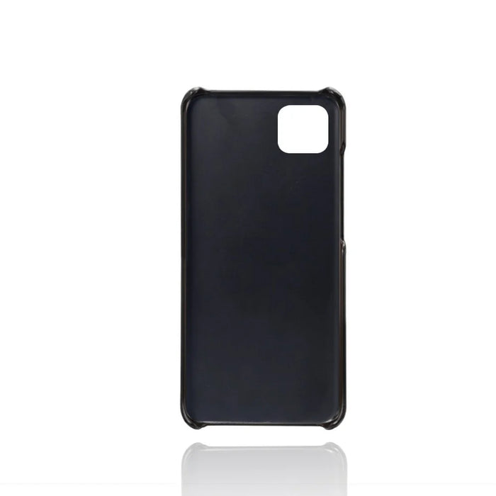 Leather Coated PC Case Phone Case Shell with Card Slots for Samsung Galaxy A22 5G (US Version) - Black - 4