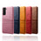 Well-Protected PU Leather Coated Hard PC Case with Dual-Card Slots Design for Samsung Galaxy S21 FE - Black - 6