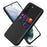 Cloth Texture Drop-proof Hybrid Phone Case with Card Slot Design for Samsung Galaxy S21 FE - Black - 1
