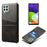 Anti-Drop PU Leather Coated Hard PC Case with Dual-Card Slots Design for Samsung Galaxy A22 4G (EU Version) - Black - 1