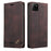 GQ.UTROBE Auto-absorbed Leather Wallet Phone Case with Anti-theft Swiping Design for Samsung Galaxy A22 5G (EU Version) - Coffee - 1