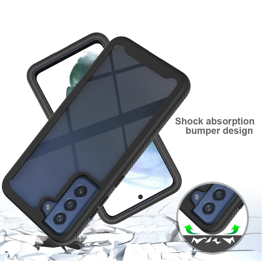 PC + TPU + Acrylic Hybrid Case Shockproof Phone Cover for Samsung Galaxy S21 FE - Black - 4