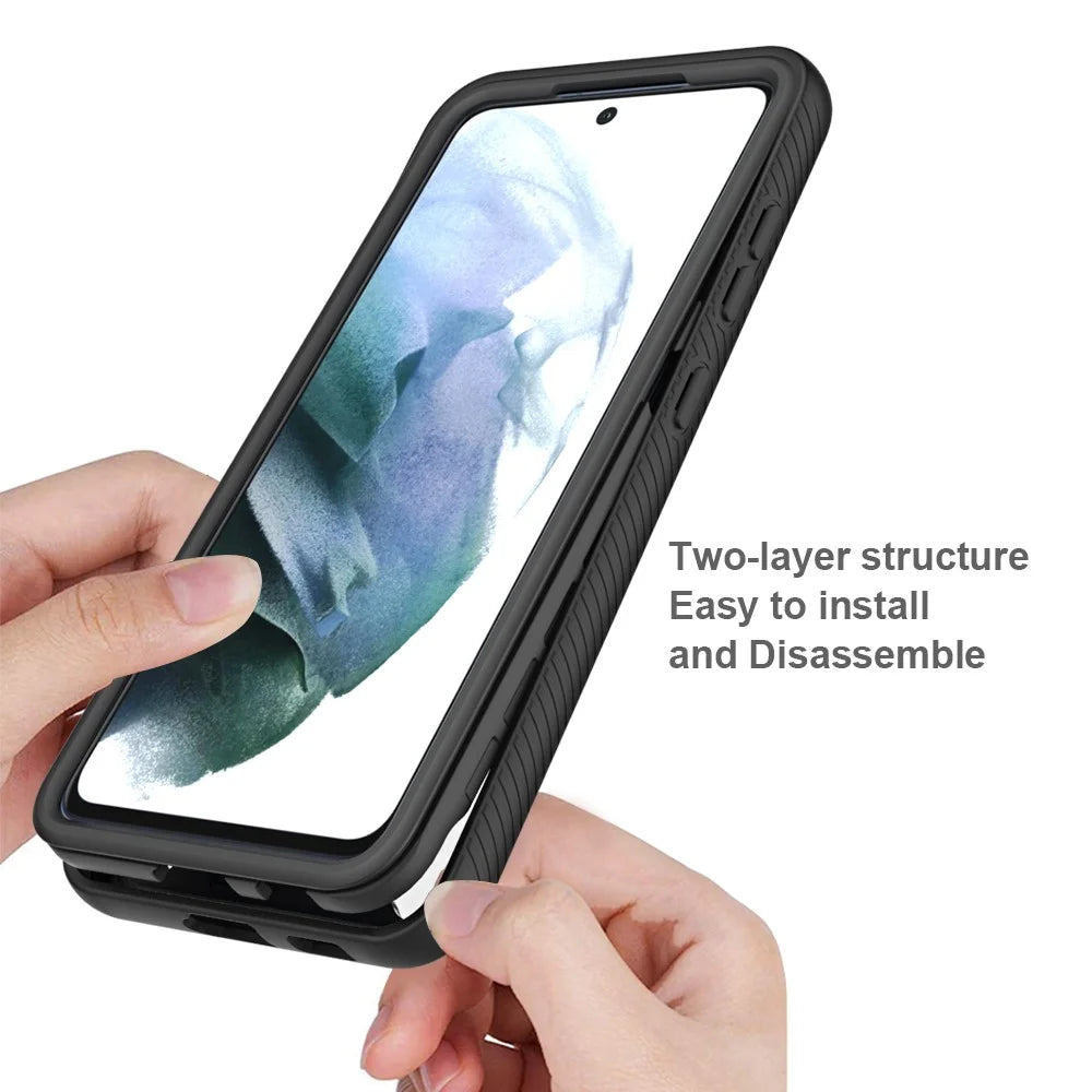 PC + TPU + Acrylic Hybrid Case Shockproof Phone Cover for Samsung Galaxy S21 FE - Black - 5