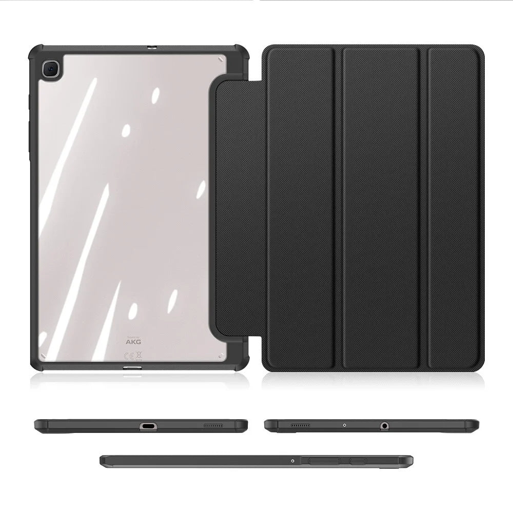 DUX DUCIS TOBY Series Tri-fold Stand Leather Case for Samsung Galaxy Tab S6 Lite (2020) P610 / P615 / S6 Lite (2022) / (2024) - Black - 3