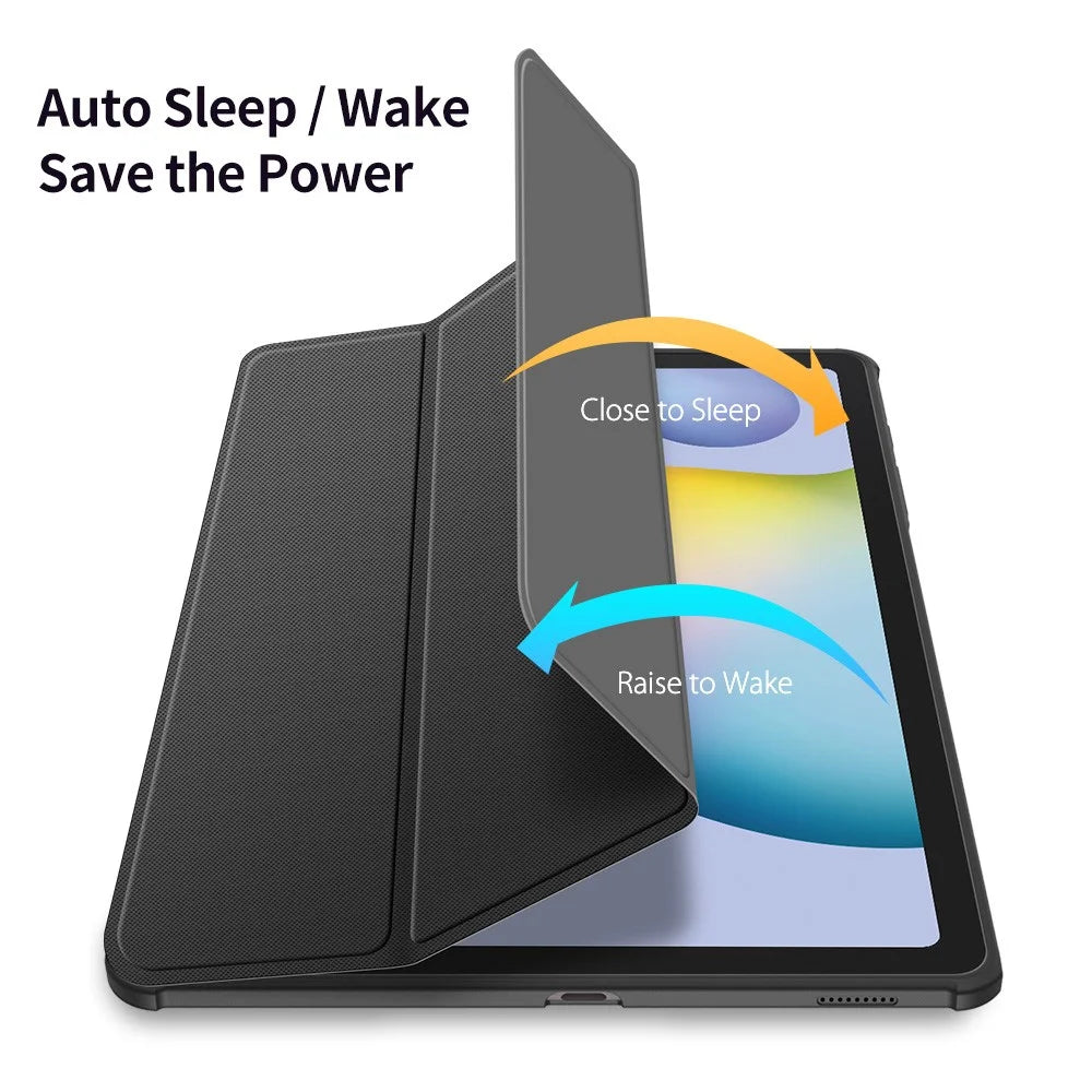 DUX DUCIS TOBY Series Tri-fold Stand Leather Case for Samsung Galaxy Tab S6 Lite (2020) P610 / P615 / S6 Lite (2022) / (2024) - Black - 5