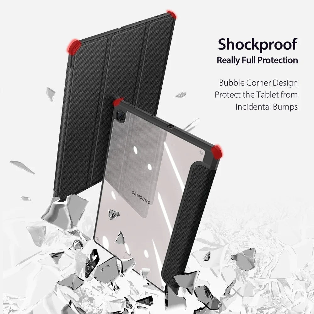 DUX DUCIS TOBY Series Tri-fold Stand Leather Case for Samsung Galaxy Tab S6 Lite (2020) P610 / P615 / S6 Lite (2022) / (2024) - Black - 6