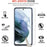 For Samsung Galaxy S21 FE Anti-Fingerprint Flexible Skin Lightweight Protective TPU Case with Tempered Glass Screen Protector - 6