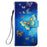 Pattern Printing PU Leather Stand Wallet Case with Wrist Strap for Samsung Galaxy S21 FE - Golden Butterfly - 2