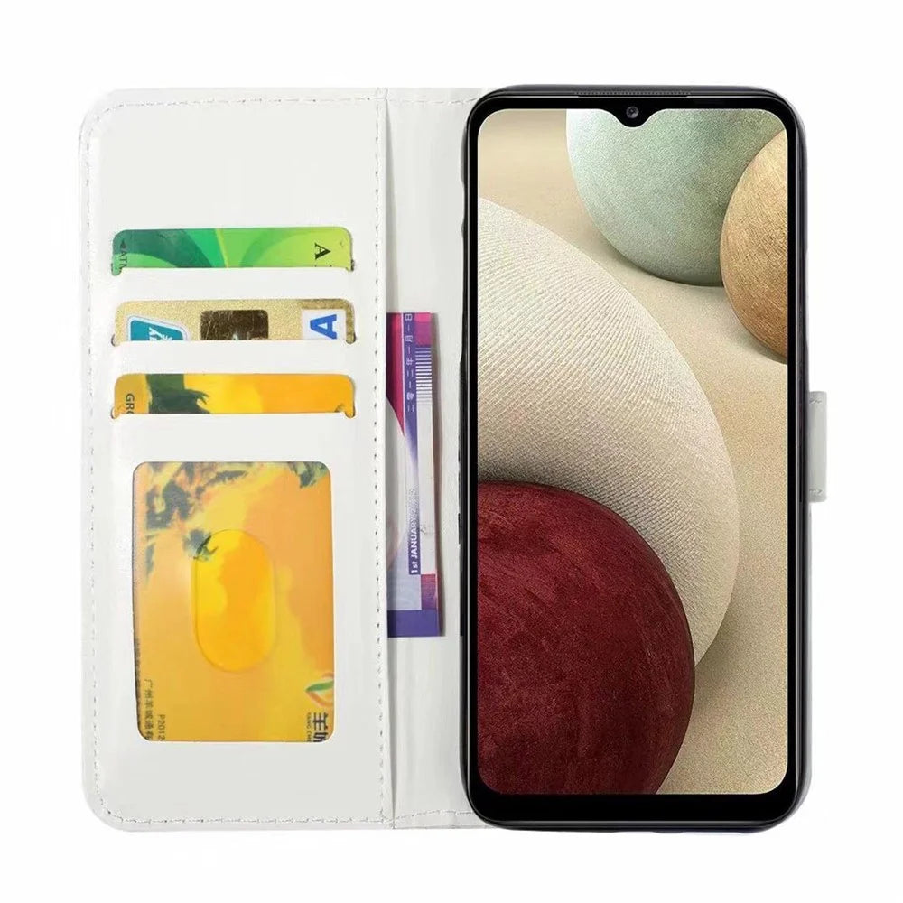 Wallet Stand Design Pattern Printing Leather Phone Case Cover for Samsung Galaxy A12 - Peacock Flower - 5