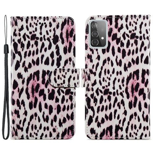 Pattern Printing Magnetic Clasp Wallet Design Leather Phone Case Cover with Stand for Samsung Galaxy A52 4G/5G / A52s 5G - Leopard - 1
