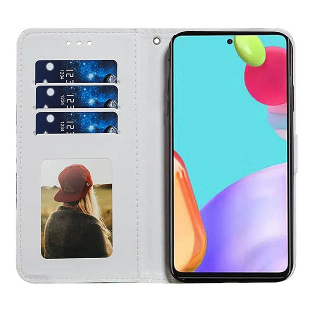 Pattern Printing Magnetic Clasp Wallet Design Leather Phone Case Cover with Stand for Samsung Galaxy A52 4G/5G / A52s 5G - Leopard - 5