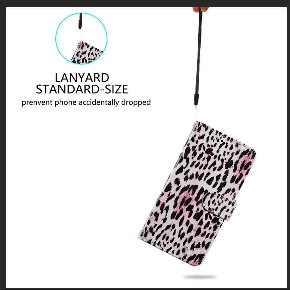 Pattern Printing Magnetic Clasp Wallet Design Leather Phone Case Cover with Stand for Samsung Galaxy A52 4G/5G / A52s 5G - Leopard - 6