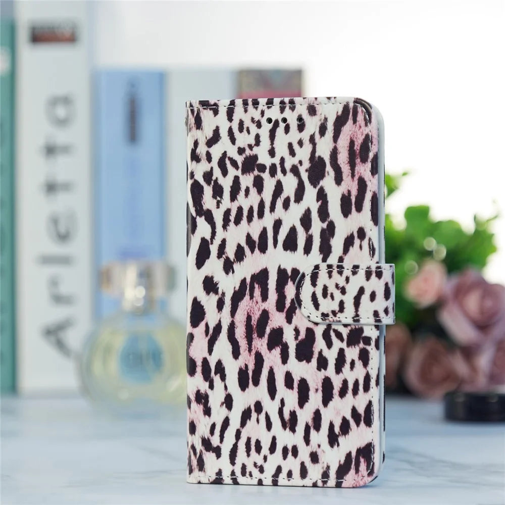 Pattern Printing Magnetic Clasp Wallet Design Leather Phone Case Cover with Stand for Samsung Galaxy A52 4G/5G / A52s 5G - Leopard - 7